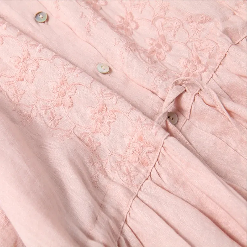 Mia™ | Oversized Embroidery Shirt Dress
