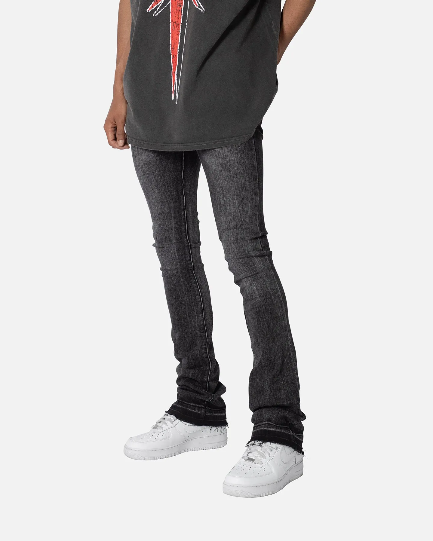 MNML X514 Skinny Stacked Denim Jeans Washed Black