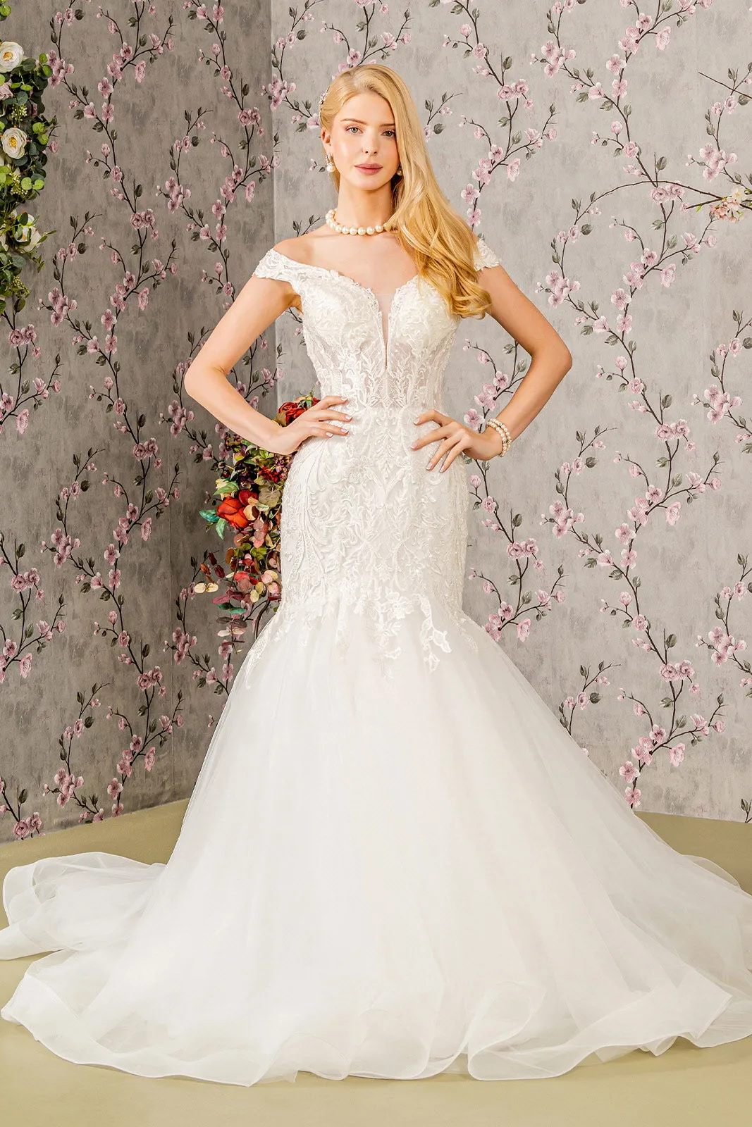 Off Shoulder Mermaid Wedding Dress by GLS Gloria GL3490
