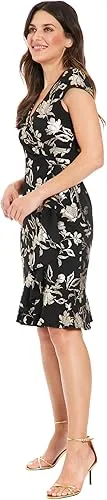 PLeated Surplus Cascade Flounce  Black / Gold