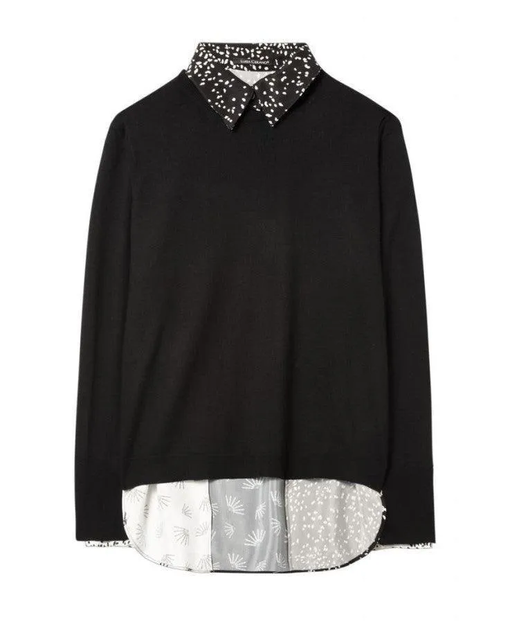 Printed Back Sweater