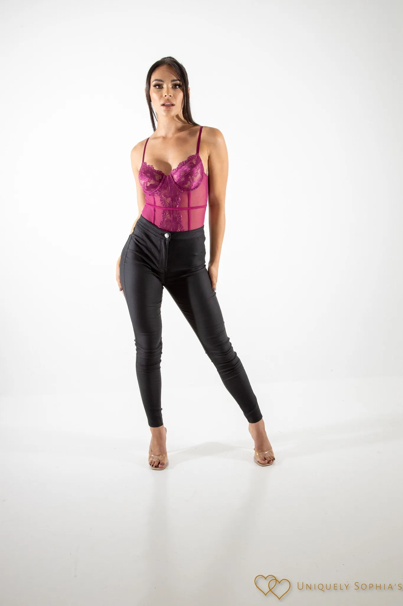 Raspberry Lace Bodysuit