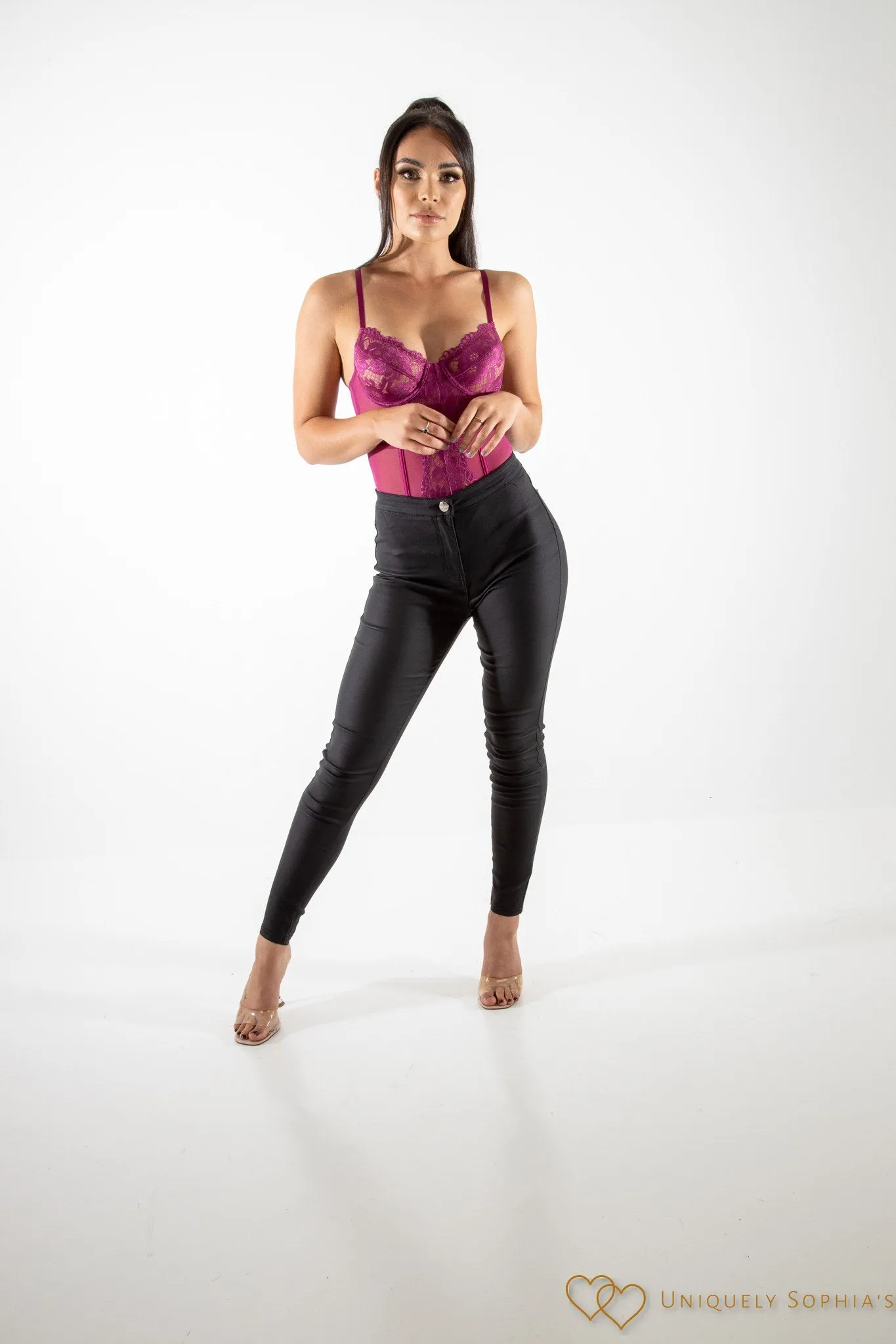 Raspberry Lace Bodysuit