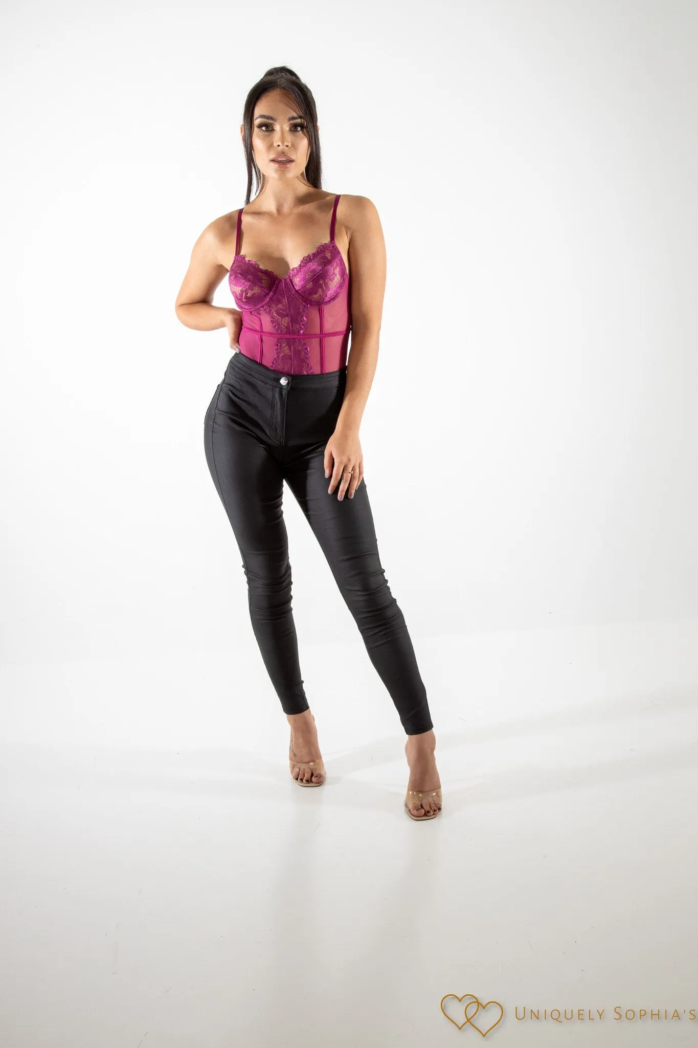 Raspberry Lace Bodysuit