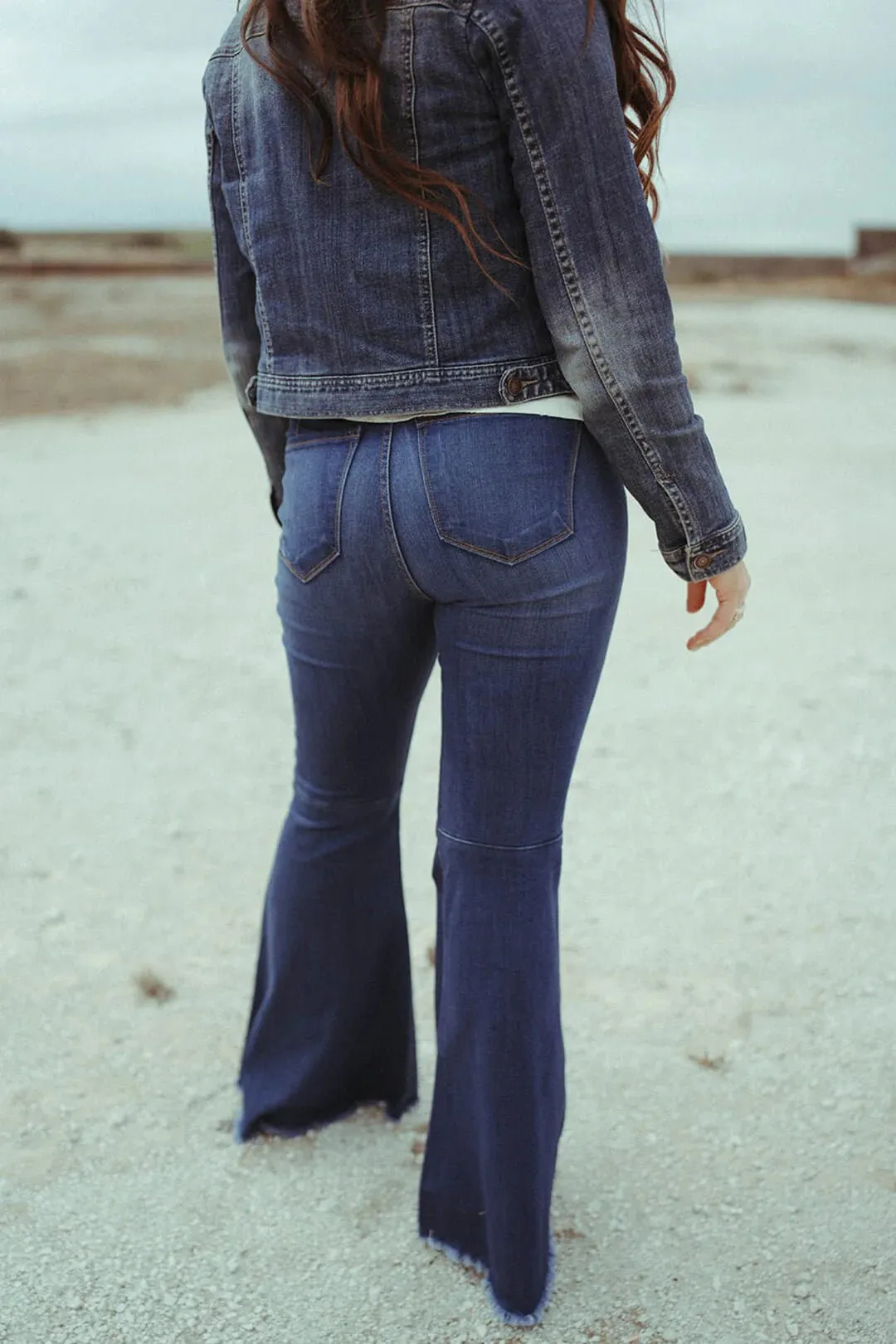 Retro High Rise Dark Wash Flare Jeans by Judy Blue