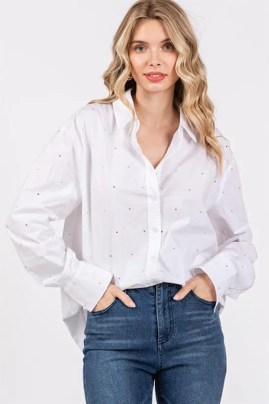 Rhinestone Button Up Shirt
