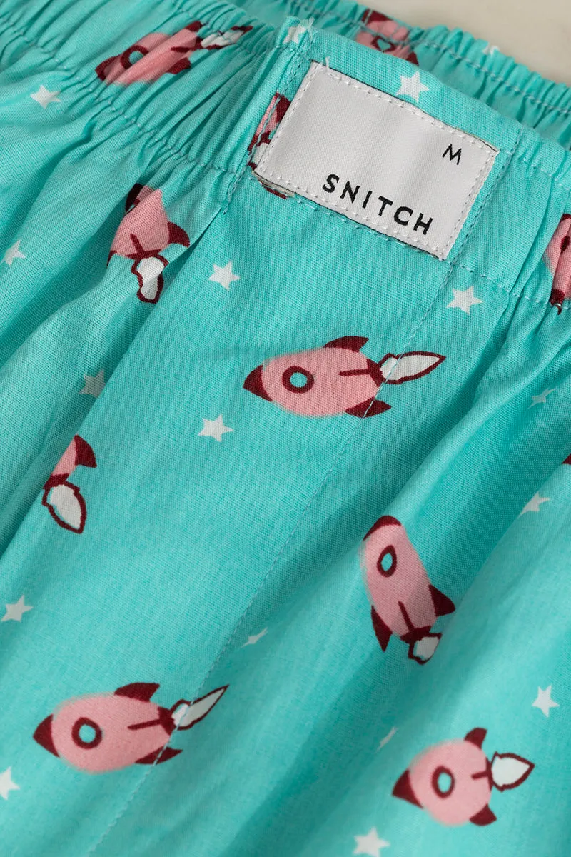 Rocket Print Blue Pyjama
