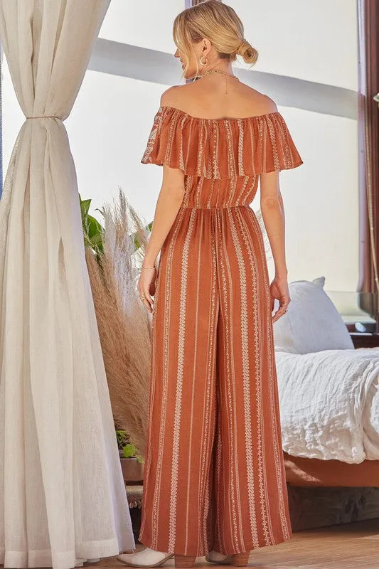 Rust Printed Jumpsuit