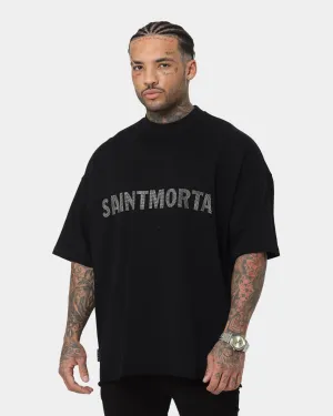 Saint Morta Yearbook Rhinestone Boxy T-Shirt Black/Black