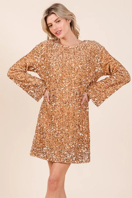 Sequin Cocktail Mini Dress