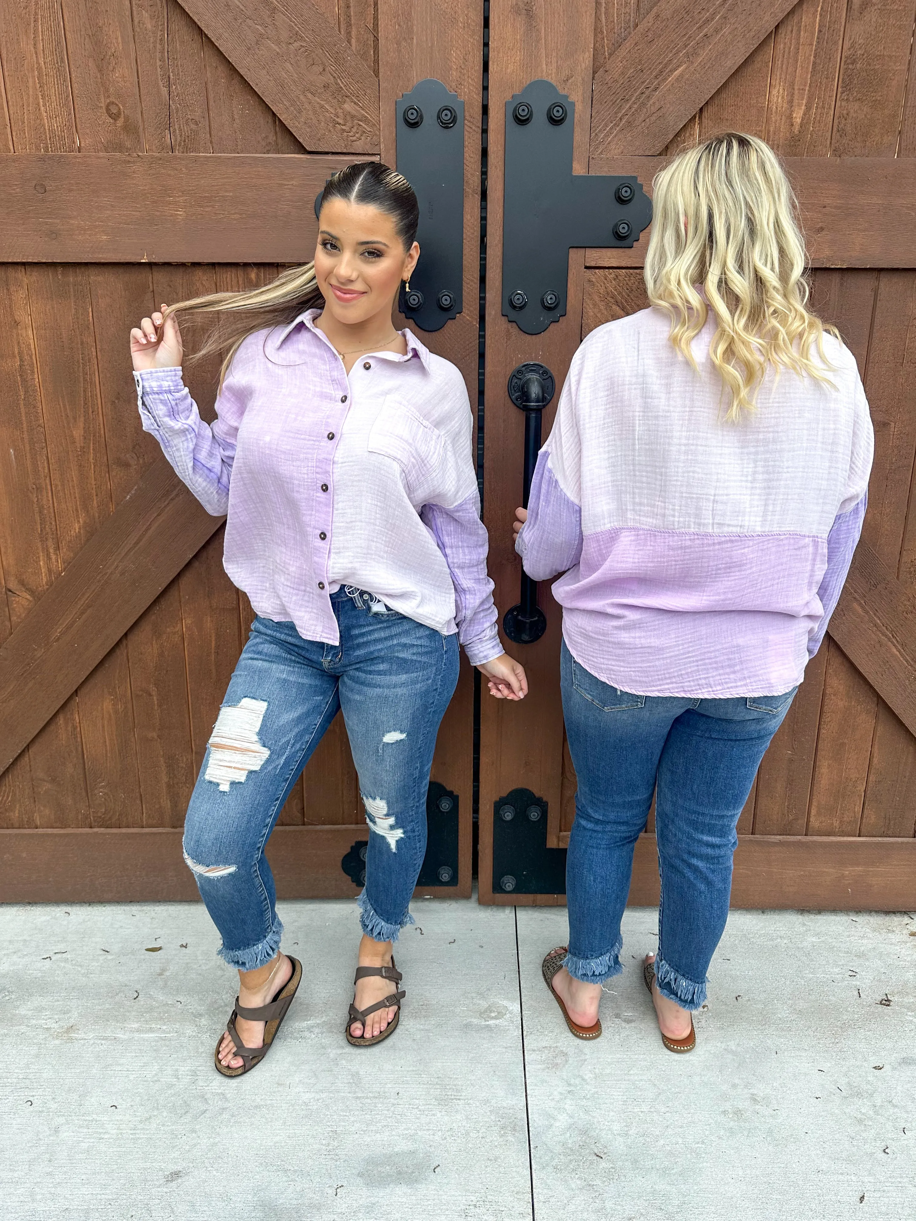 Simply Southern Pastel Lavender Blouse