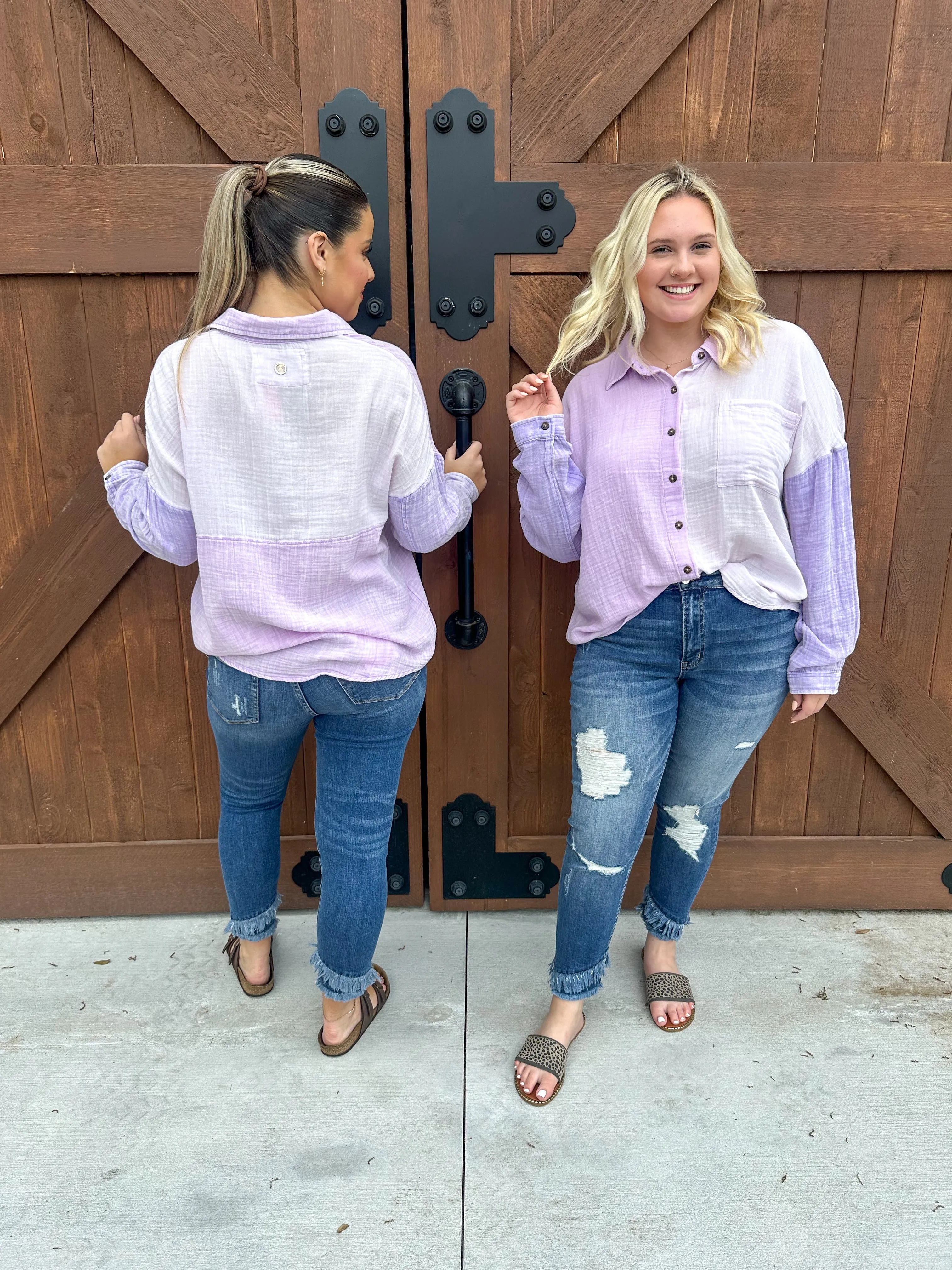 Simply Southern Pastel Lavender Blouse