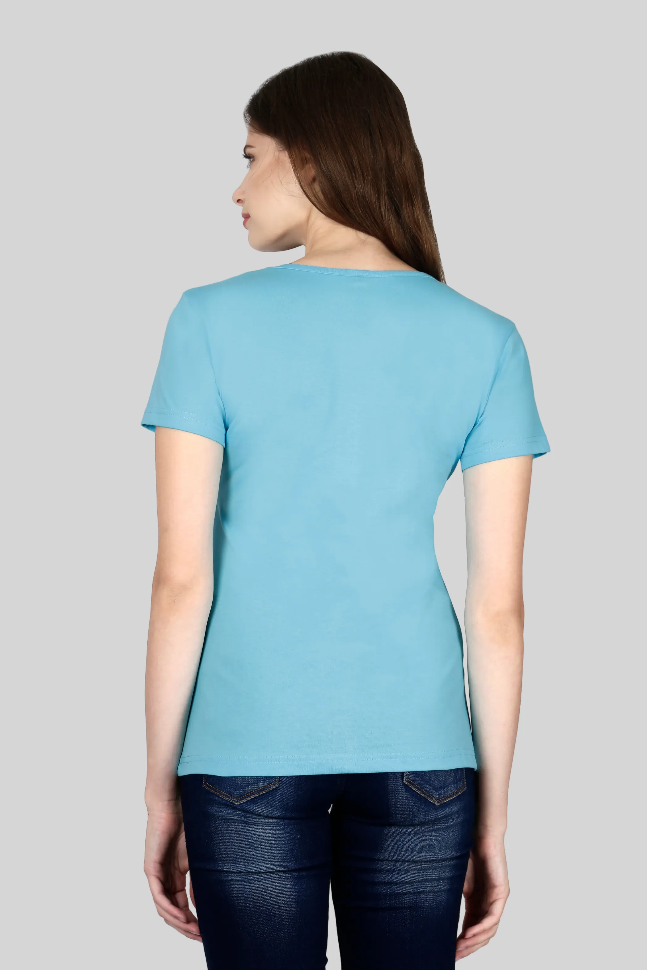SkyBlue Scoop Neck T-shirt for women