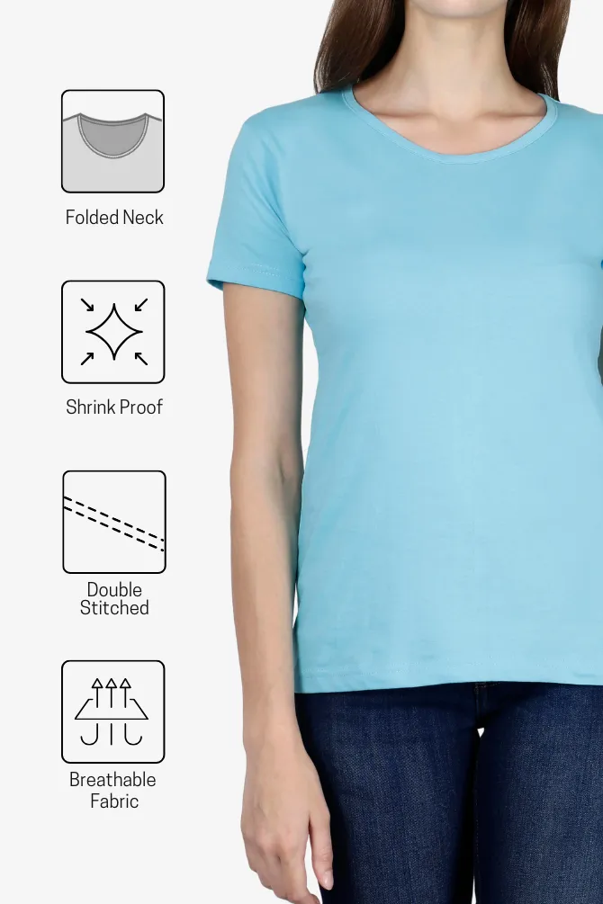 SkyBlue Scoop Neck T-shirt for women