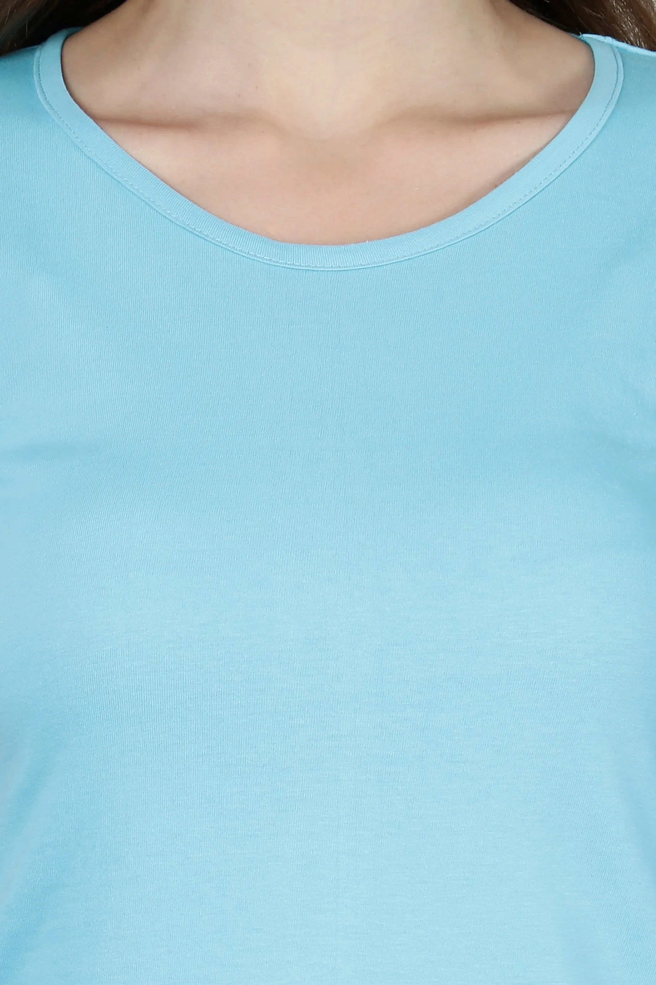 SkyBlue Scoop Neck T-shirt for women