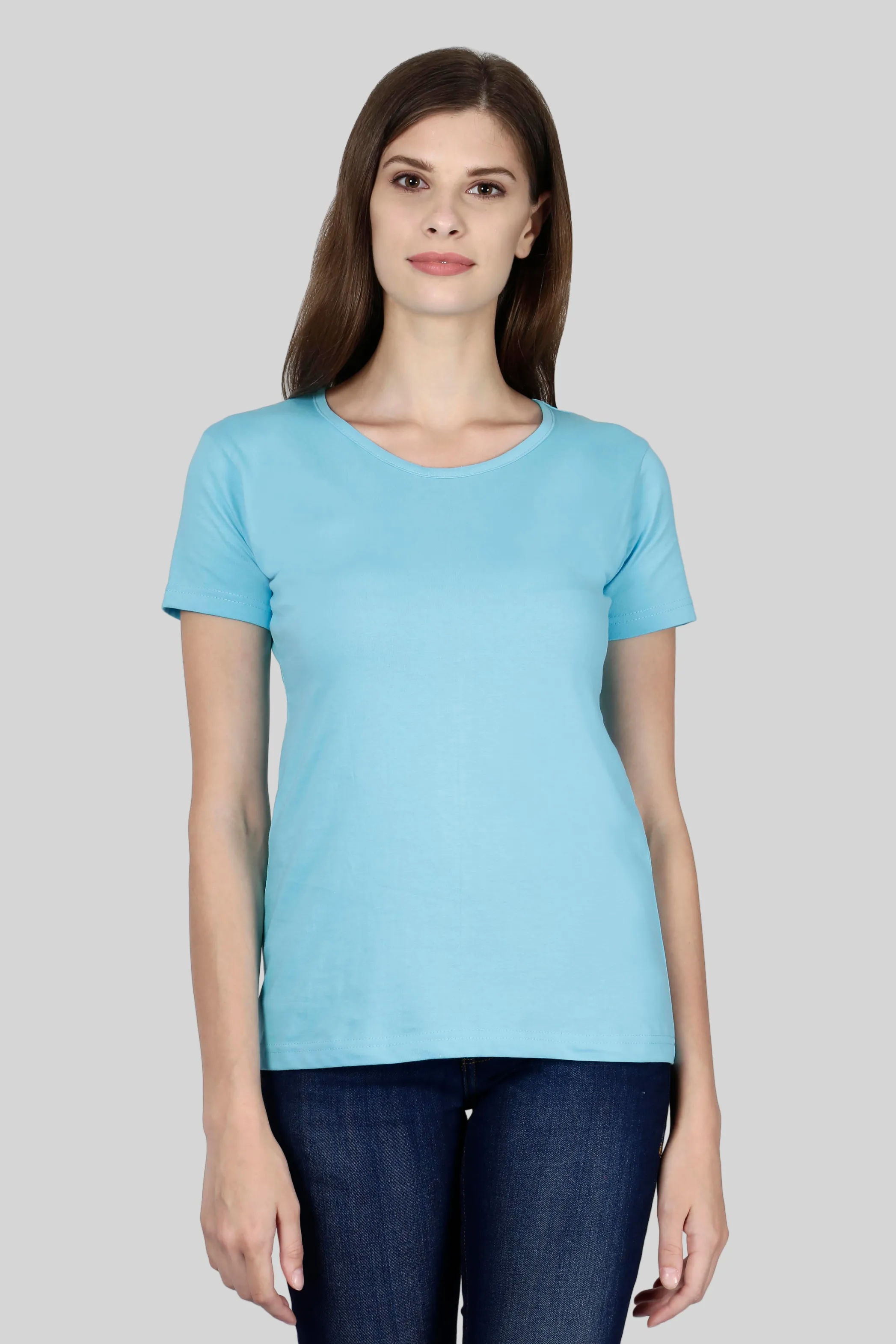 SkyBlue Scoop Neck T-shirt for women