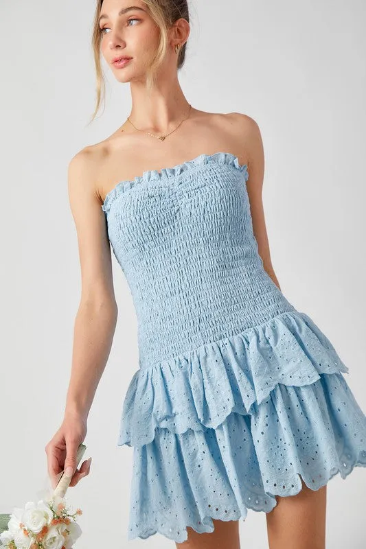 Smocked Strapless Dress