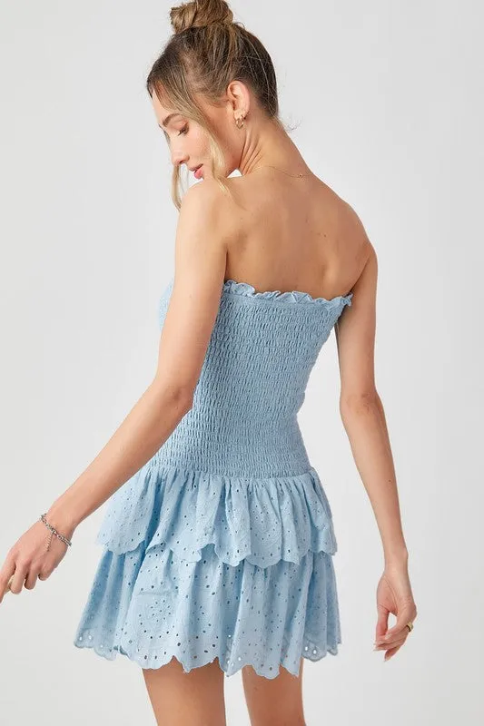 Smocked Strapless Dress