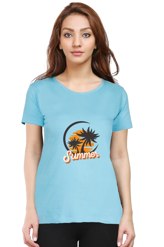 Summer Adventures Printed Scoop Neck T-shirt for women