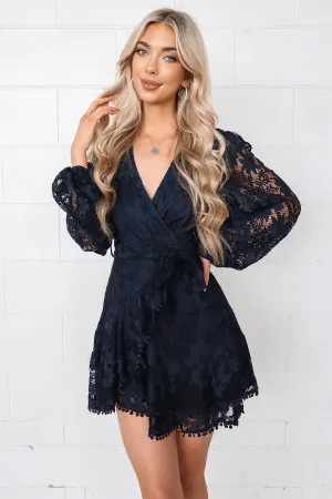Vienna Lace Dress - Navy