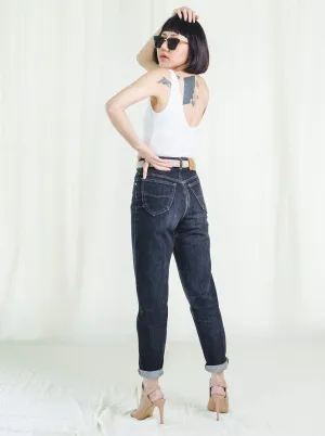 Vintage Denim Mid-Rise Black Mom Jeans