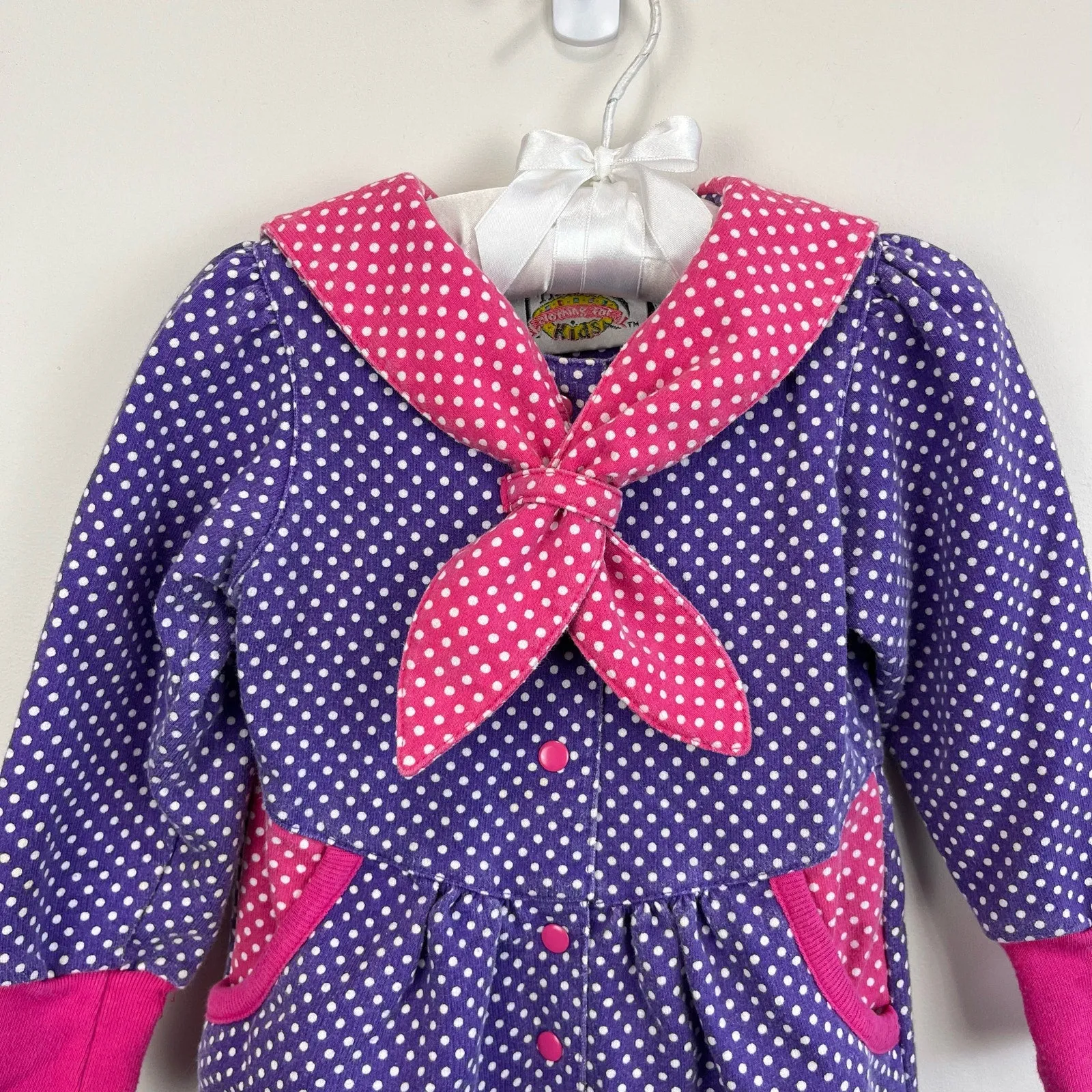 Vintage Threads Clothing for Kids Purple Polka Dot Jumpsuit 18 Months