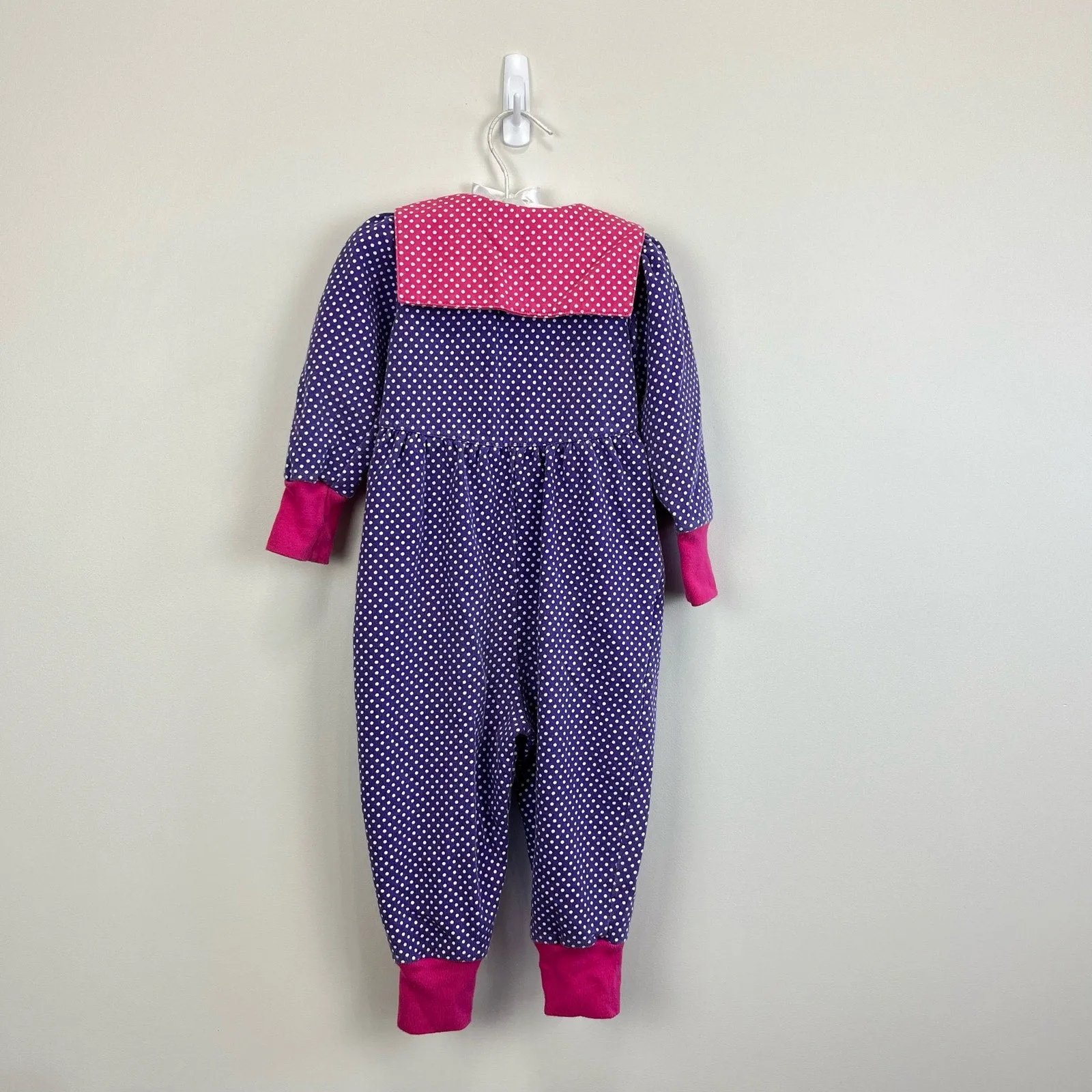 Vintage Threads Clothing for Kids Purple Polka Dot Jumpsuit 18 Months