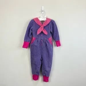 Vintage Threads Clothing for Kids Purple Polka Dot Jumpsuit 18 Months