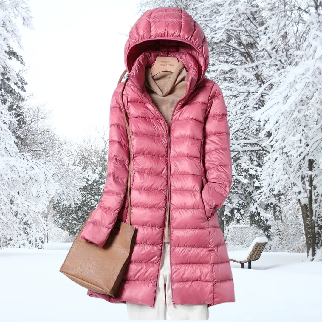 Women's Casual Hooded Zippered Puffer Warm Down Jacket Coat | Ideal for Autumn/Winter