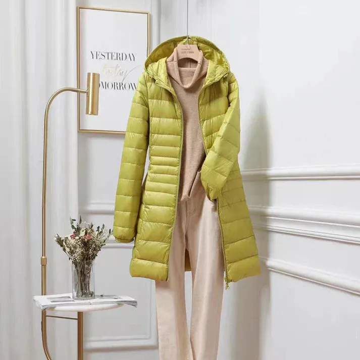 Women's Casual Hooded Zippered Puffer Warm Down Jacket Coat | Ideal for Autumn/Winter