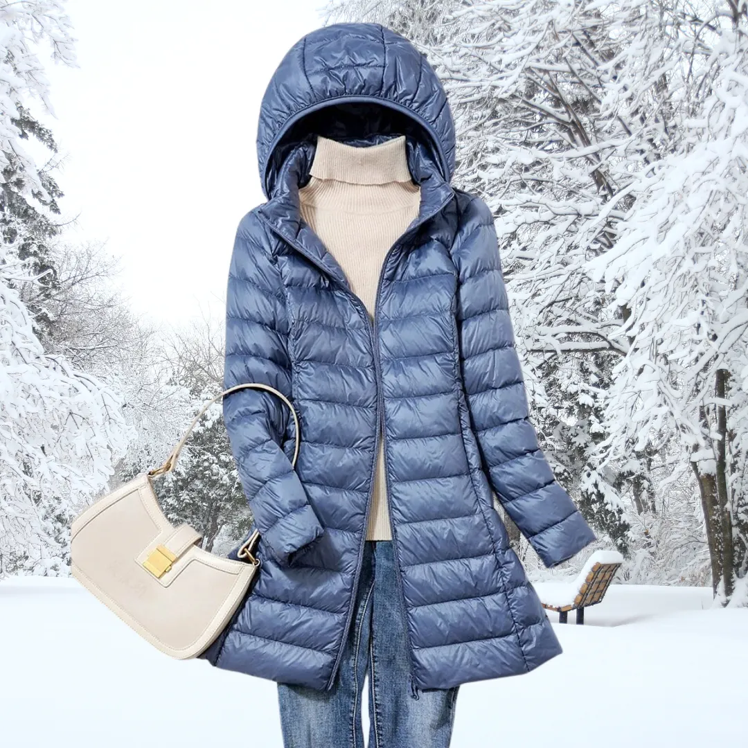 Women's Casual Hooded Zippered Puffer Warm Down Jacket Coat | Ideal for Autumn/Winter