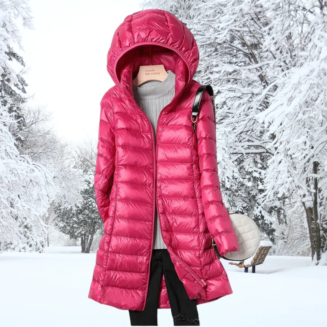Women's Casual Hooded Zippered Puffer Warm Down Jacket Coat | Ideal for Autumn/Winter
