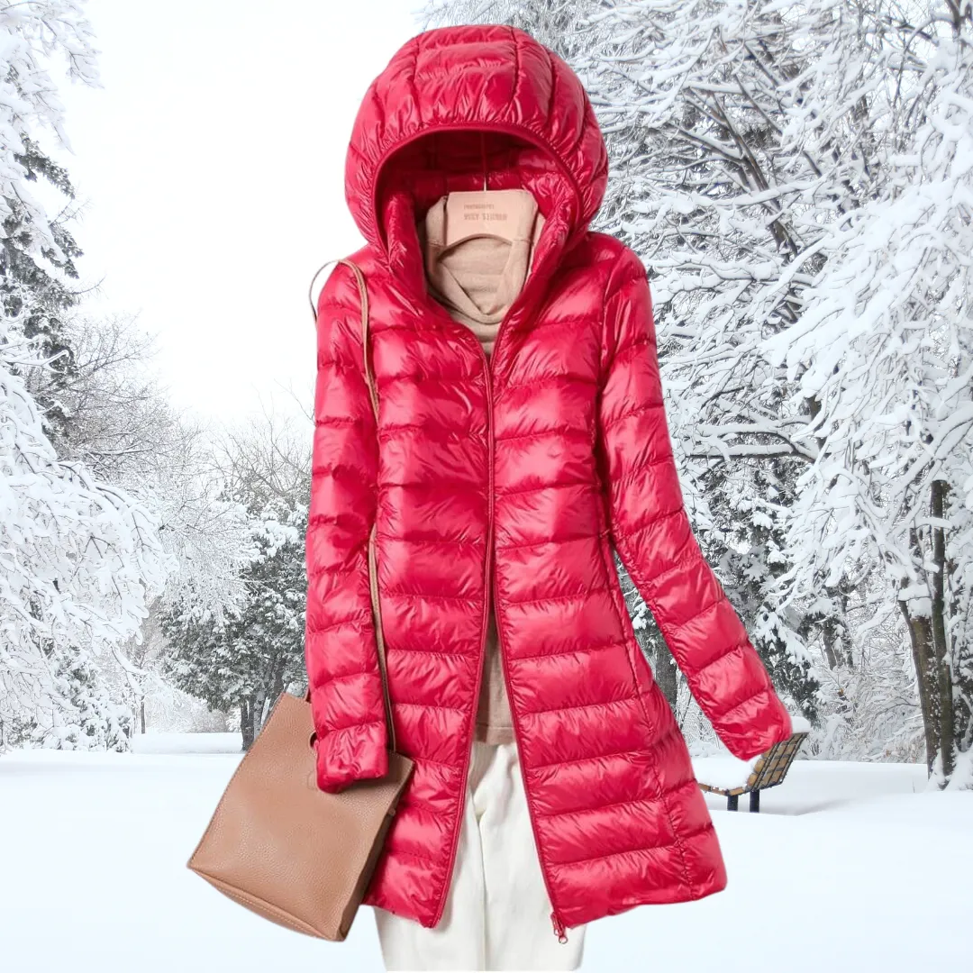 Women's Casual Hooded Zippered Puffer Warm Down Jacket Coat | Ideal for Autumn/Winter