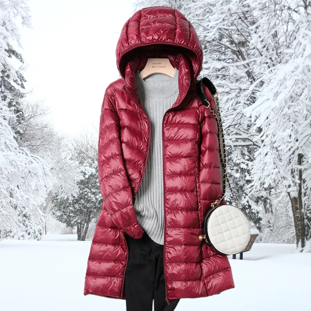 Women's Casual Hooded Zippered Puffer Warm Down Jacket Coat | Ideal for Autumn/Winter