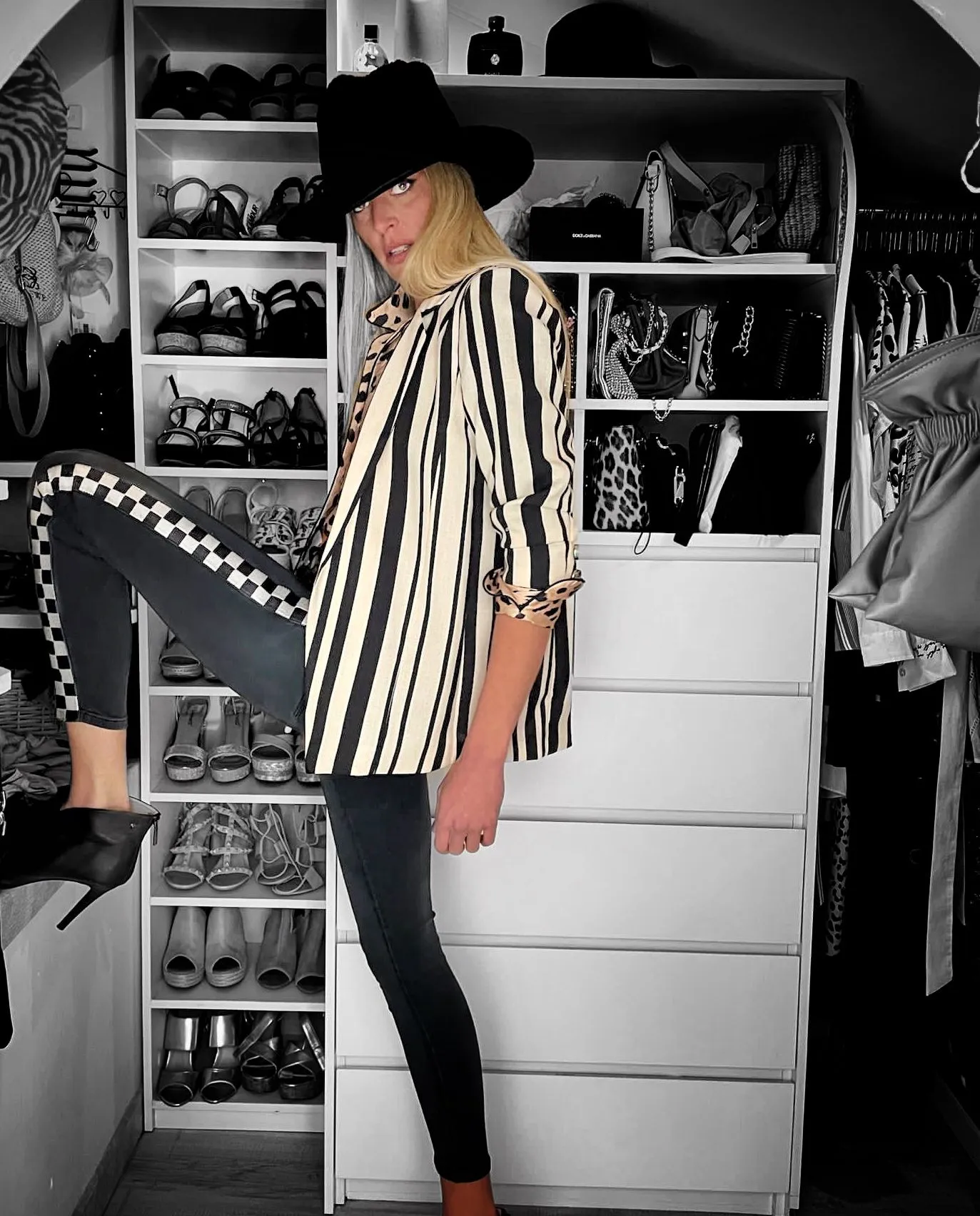 Zoe Karssen Checked Side Jeans